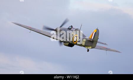 Hawker Sea Hurricane 1941 "Z7015" an der Shuttleworth Abend Airshow am 18. Mai 2019 Stockfoto