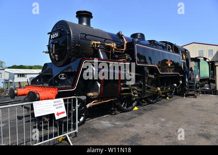 British Railways Standard Klasse 4 MT 2-6-4 Tank Lok Nr. 80151 Stockfoto
