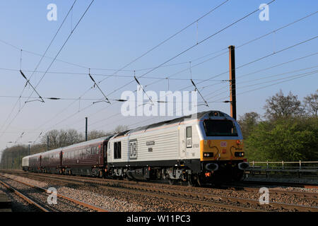 67029 Royal Diamond, DB Schenker Unternehmen Bahn, East Coast Main Line Railway, Peterborough, Cambridgeshire, England, Großbritannien Stockfoto