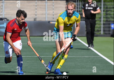 Adam Dixon und Aran Zalewski. FIH-Pro League Finale Australien vs Brittain am 28. Juni. 2019 in Amsterdam, Niederlande. Credit: Ben Haeck/SCS/LBA/Alamy leben Nachrichten Stockfoto