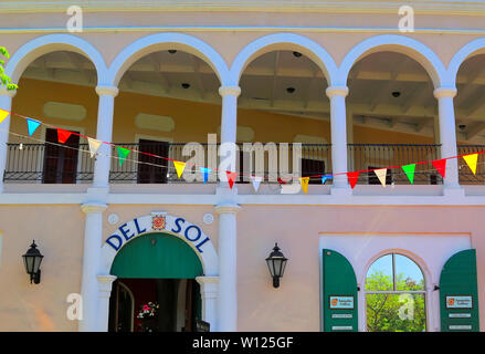 Charlotte Amalie, U.S. Virgin Islands-20 Mai, 2019: Szenische Charlotte Amalie historischen Zentrum und Geschäftsviertel Stockfoto