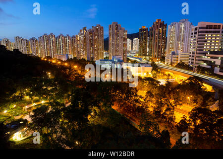 Die shatin Bezirk in Hong Kong May 30, 2019. Es ist eine der prominentesten Hong Kong's Beispiele für neue Entwicklungen und die bevölkerungsreichste Stadt Stockfoto