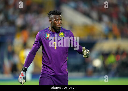 Ismailia, Ägypten. 29 Juni, 2019. Andre Onana Onana von Kamerun bei der Afrikameisterschaft 2019 Match zwischen Kamerun und Ghana an der Ismailia Stadion in Ismailia, Ägypten. Ulrik Pedersen/CSM/Alamy leben Nachrichten Stockfoto