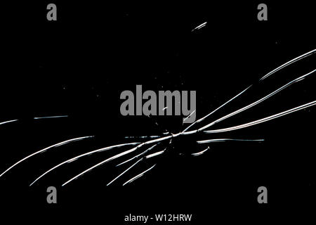 Schwarz gebrochen Tablet auf weißem Hintergrund, gebrochene e-Buch. Stockfoto