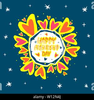 Glückliche Freundschaft tag Zusammenfassung Hintergrund. Grußkarte Design für glückliche Freundschaft Tag. Vector Illustration. Stock Vektor