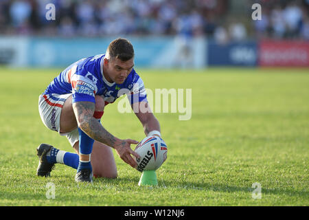 Wakefield, Großbritannien, 28. 6. 2019. 28. Juni 2019. Mobile Rakete Stadion, Wakefield, England; Rugby League Betfred Super League, Wakefield Trinity vs Huddersfield Riesen; Danny Brough Dean Williams/RugbyPixUK Stockfoto