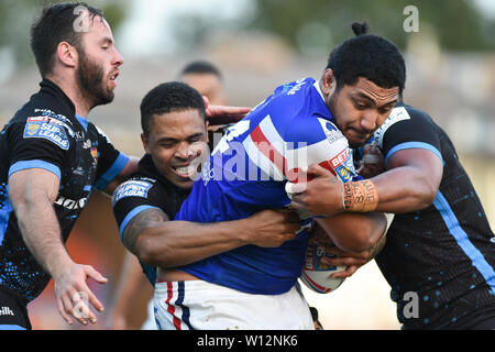 Wakefield, Großbritannien, 28. 6. 2019. 28. Juni 2019. Mobile Rakete Stadion, Wakefield, England; Rugby League Betfred Super League, Wakefield Trinity vs Huddersfield Riesen; Pauli Pauli Dean Williams/RugbyPixUK Stockfoto