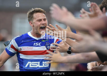 Wakefield, Großbritannien, 28. 6. 2019. 28. Juni 2019. Mobile Rakete Stadion, Wakefield, England; Rugby League Betfred Super League, Wakefield Trinity vs Huddersfield Riesen; Jacob Miller Dean Williams/RugbyPixUK Stockfoto