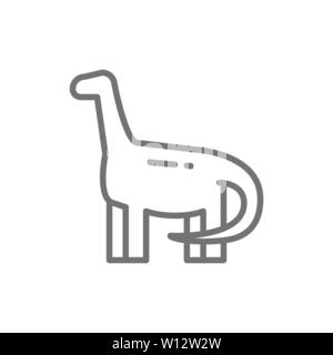 Brachiosaurus, Brontosaurus, Dinosaurier, prähistorischen Ära Symbol Leitung. Stock Vektor