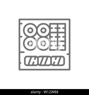 Vektor Sushi, japanische Küche Symbol Leitung. Stock Vektor