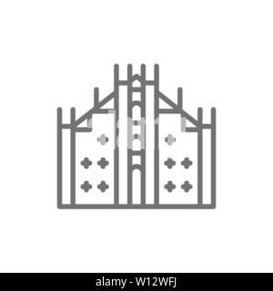 Mailänder Dom, Wahrzeichen von Mailand, Italien Symbol Leitung. Stock Vektor