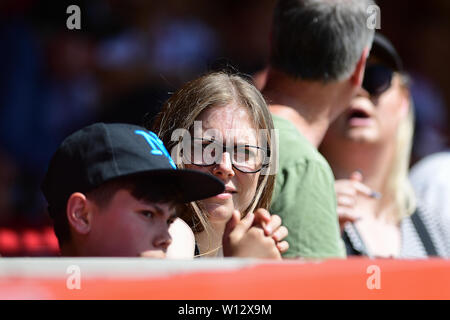 Wald Unterstützer während der Vorsaison Freundschaftsspiel zwischen Alfreton Town und Nottingham Forest am North Street, Sutton-in-Ashfield am Samstag, den 29. Juni 2019. Stockfoto
