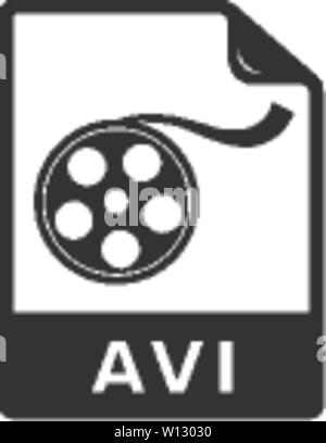 Video Dateiformat Symbol in einem grauen Farbe. Computer Daten Film Streaming online herunterladen. Stock Vektor