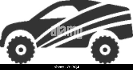 Rally Car Symbol in einem grauen Farbe. Race Meisterschaft Wettbewerb fast track Road Stock Vektor