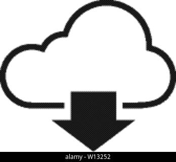 Cloud, das Symbol zum Herunterladen, in einzelne graue Farbe. Stock Vektor