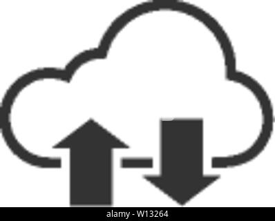 Cloud Symbol mit Pfeilen in grauer Farbe. Computing Datenspeicherung datei hosting Stock Vektor