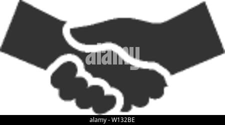 Handshake Symbol in einem grauen Farbe. Geschäftsleute Abkommen Stock Vektor