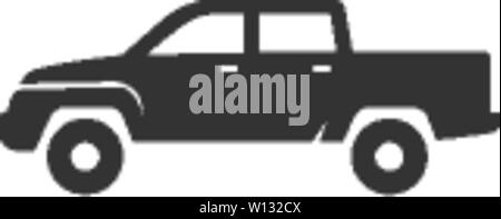 Auto-Symbol in einem grauen Farbe. Lkw, Doppelkabine, 4 x 4, 4-Rad fahrer Amerikanischen Stock Vektor
