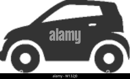 Auto-Symbol in einem grauen Farbe. Mini kleine Stadt Fahrzeug elektrische hybride Stock Vektor
