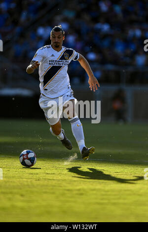 San Jose, Kalifornien, USA. 29 Juni, 2019. Galaxy, Zlatan Ibrahimovic in Aktion während der MLS-Spiel zwischen Los Angeles Galaxy und die San Jose Earthquakes bei Avaya im Stadion in San Jose, Kalifornien. Chris Brown/CSM/Alamy leben Nachrichten Stockfoto