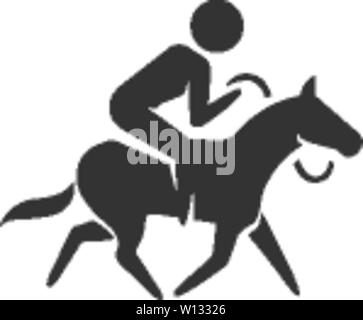 Reiten Symbol in einer Farbe. Sport Meisterschaft Rennen training Freizeit Tier reiten Stock Vektor