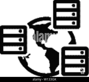 Server Symbol in grauer Farbe. Spiegel, mehrere Stock Vektor