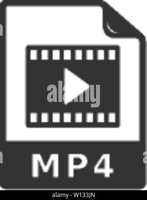 Video Dateiformat Symbol in einem grauen Farbe. Computer Daten Film Streaming online herunterladen. Stock Vektor