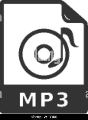Audio Datei Symbol in einem grauen Farbe. Computer Daten Streaming von Musik online herunterladen Stock Vektor