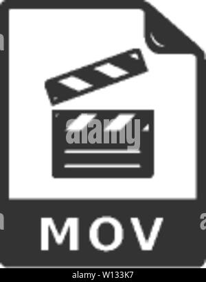 Video Dateiformat Symbol in einem grauen Farbe. Computer Daten Film Streaming online herunterladen. Stock Vektor
