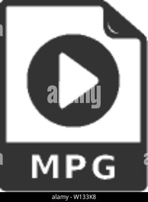 Video Dateiformat Symbol in einem grauen Farbe. Computer Daten Film Streaming online herunterladen. Stock Vektor