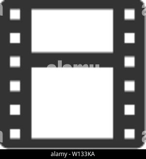 Kino film Symbol in einem grauen Farbe. Computer Daten Film Streaming online herunterladen. Stock Vektor