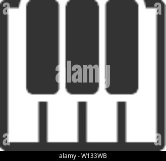 Piano keys Symbol in einer Farbe. Musik Instrument audion Kunst synthesizer Stock Vektor