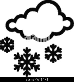 Wetter bedeckt Schneefall Symbol in einer Farbe. Natur Schneeflocken winter Dezember Stock Vektor