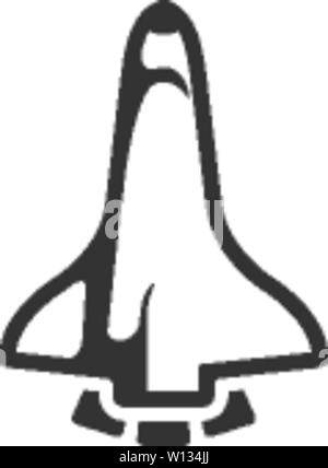 Space Shuttle Symbol in einer Farbe. Luftfahrt astronaut Technologie Mission Stock Vektor
