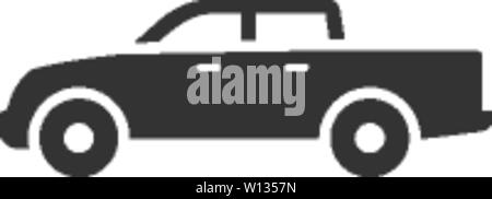 Auto-Symbol in einem grauen Farbe. Lkw, Doppelkabine, 4 x 4, 4-Rad fahrer Stock Vektor