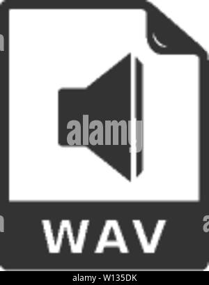 Audio Dateiformat Symbol in einer Farbe. Medien Musik Download Streaming datei hosting Stock Vektor