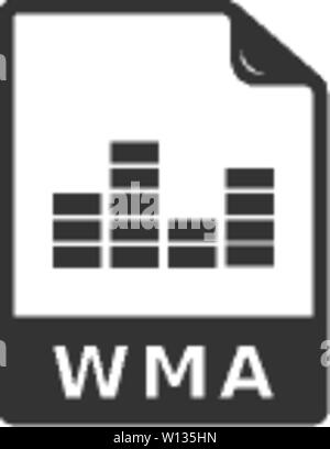 Audio Datei Symbol in einem grauen Farbe. Computer Daten Streaming von Musik online herunterladen Stock Vektor