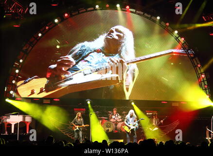 Lynyrd Skynyrd die London Datum der "Letzten der Straße Überlebenden Farewell Tour' an SSE Wembley Arena spielen Stockfoto