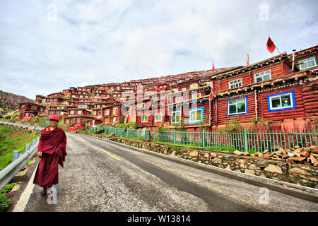 Bei Wuming Buddha College, Seda County, Ganzi Präfektur, Provinz Sichuan fotografiert. Stockfoto