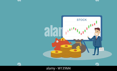 Business Person Analysen Börse Stockfoto