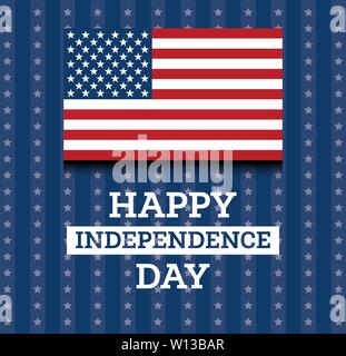 Juli 4 United States National Independence Day. Vector Illustration. Feier Hintergrund mit amerikanischer Flagge. Stock Vektor