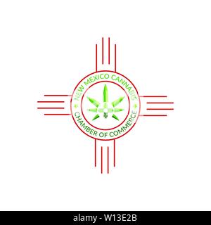 Cannabis Blatt mit Mexikanischen Flagge Icon Design Stock Vektor