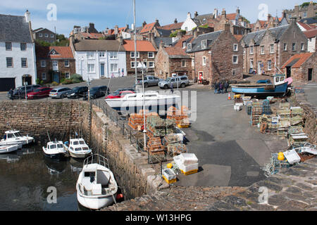 Crail Fife Schottland United Kingdom-8 Juni 2019: Blick auf traditionelle schottische Fischerdorf Stockfoto