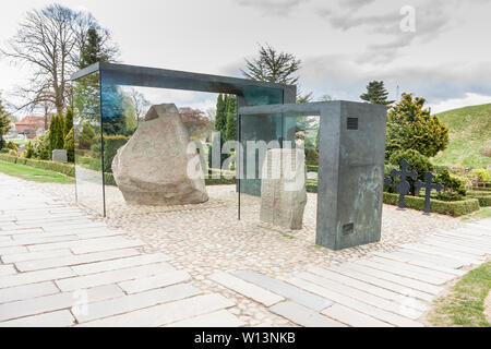 Jelling Steine sind massiv geschnitzt runestones, 10. Jahrhundert, Jelling, Dänemark, Europa Stockfoto