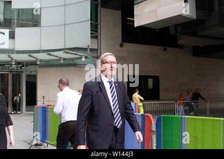 London, UK, 30. Juni 2019. Len McCluskey Generalsekretär von Unite in den BBC-Studios in London gesehen Credit: Stockfoto