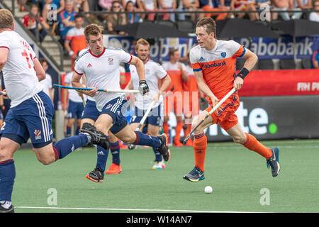 Amstelveen, Niederlande. 30. Juni, 2019. Amsterdam, 30-06-2019, Hockey Pro League 2019 Männer. Veranstaltungsort: Wagener Stadion. Seve van Als während des Spiels Großbritannien Niederlande vs. Credit: Pro Schüsse/Alamy leben Nachrichten Stockfoto