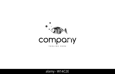Vektor Logo auf dem das abstrakte Bild der Fische. Stock Vektor