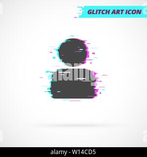 Vektor Mann Glitch Stil Profil Icon Stock Vektor