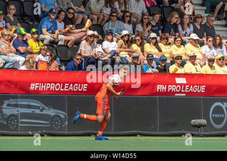 Amstelveen, Niederlande. 30. Juni, 2019. Amsterdam, 30-06-2019, Hockey Pro League 2019 Männer. Veranstaltungsort: Wagener Stadion. Jelle Galema während des Spiels Großbritannien Niederlande vs. Credit: Pro Schüsse/Alamy leben Nachrichten Stockfoto