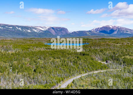 Blick von Berry Hill von Gros Morne National Park, Neufundland, Kanada Stockfoto